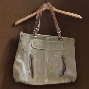 Suede tote bag